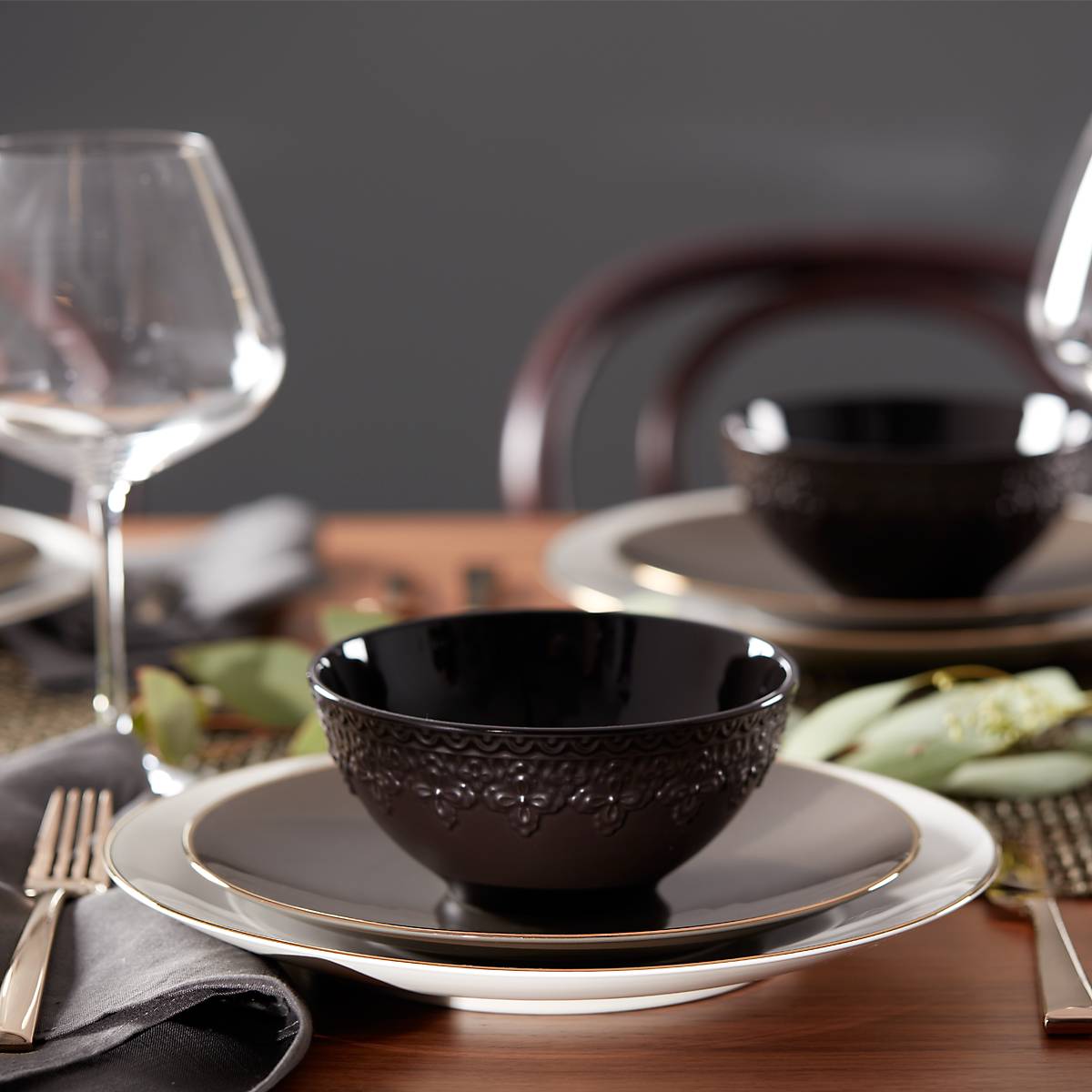 Lenox Premium Chelse Muse Fleur Black All-Purpose Bowls, Set of 4 - Image 3