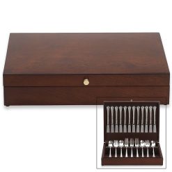 Lenox Premium Eureka Mahogany Brown Flatware Chest