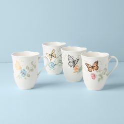 Lenox Premium Butterfly Meadow Mugs, Set of 4