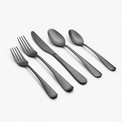 Lenox Premium Rhiannon Black Satin 45-Piece Flatware Set