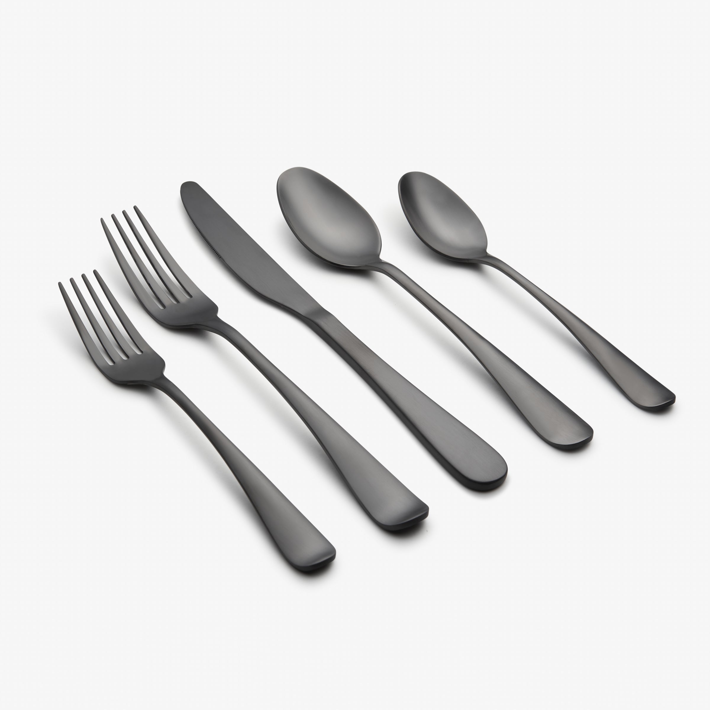Lenox Premium Rhiannon Black Satin 45-Piece Flatware Set