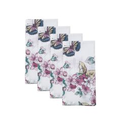 Lenox Premium Butterfly Meadow Floral Dinner Napkins, Set of 4