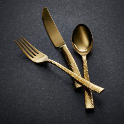 Alternative view of Lenox Premium Paris Hammered Gold Titanium 20-Piece Flatware Set