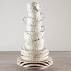 Alternative view of Lenox Premium French Perle Groove White 12-Piece Dinnerware Set