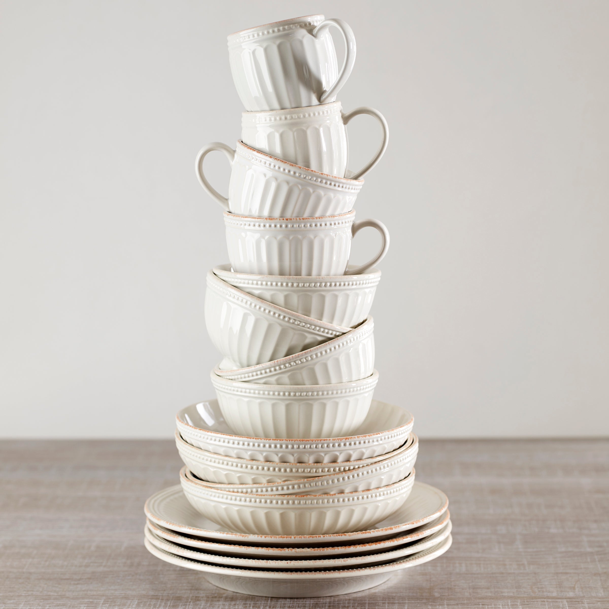 Lenox Premium French Perle Groove White 12-Piece Dinnerware Set - Image 2