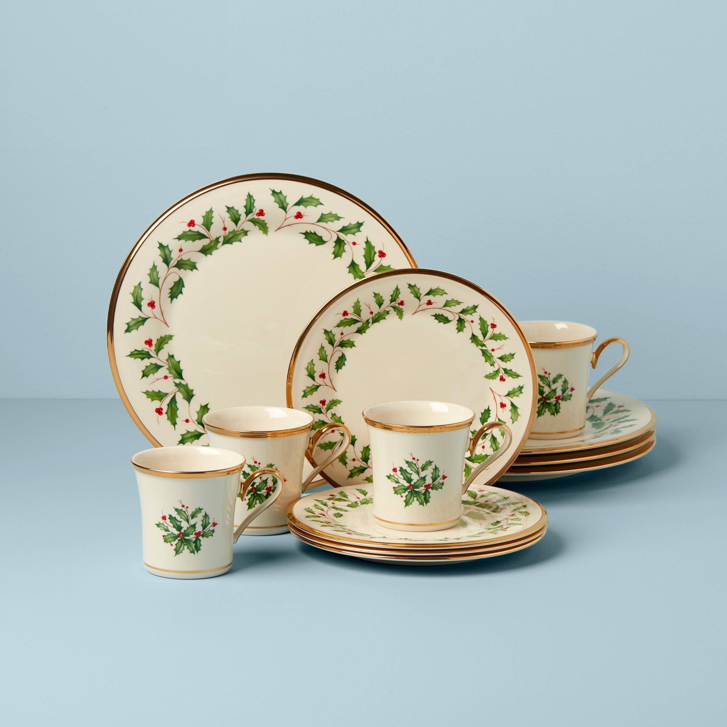 Lenox Premium Holiday 12-Piece Plate & Mug Dinnerware Set