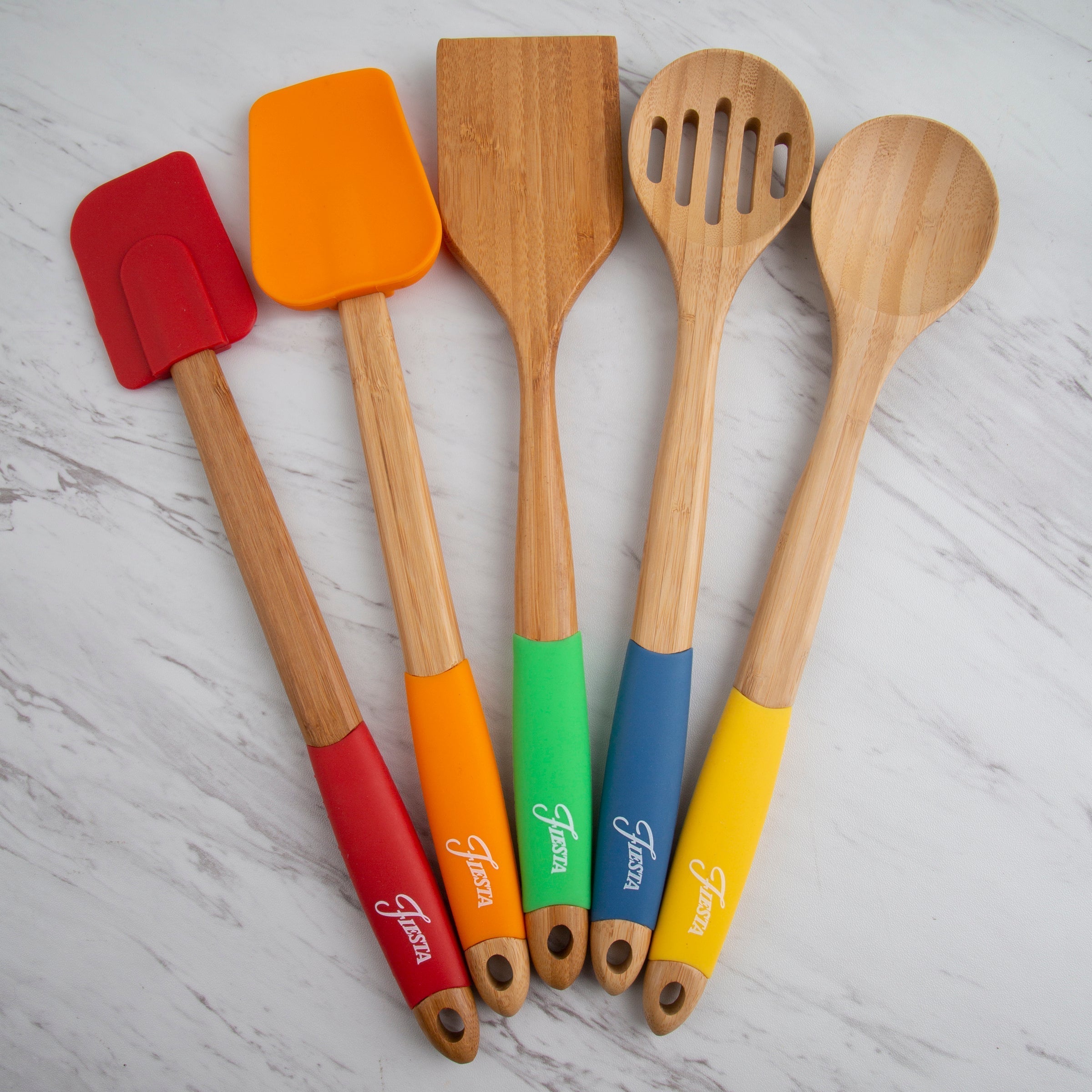 Lenox Premium Fiesta Bamboo 5-Piece Silicone Utensil Set - Image 3