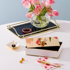 Alternative view of Lenox Premium Make It Pop Navy Glass Vanity Tray