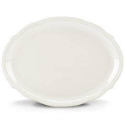 Alternative view of Lenox Premium French Perle Bead White Oval Platter