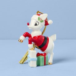 Lenox Premium Rudolph in a Santa Suit Ornament