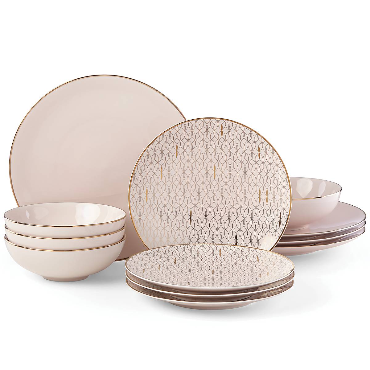 Lenox Premium Trianna Blush 12-Piece Dinnerware Set