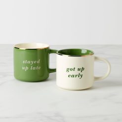 Lenox Premium Two of a Kind Got Up Early & Stayed Up Late Mugs, Set of 2