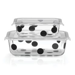 Lenox Premium Deco Dot 2-Piece  Rectagular Storage Set