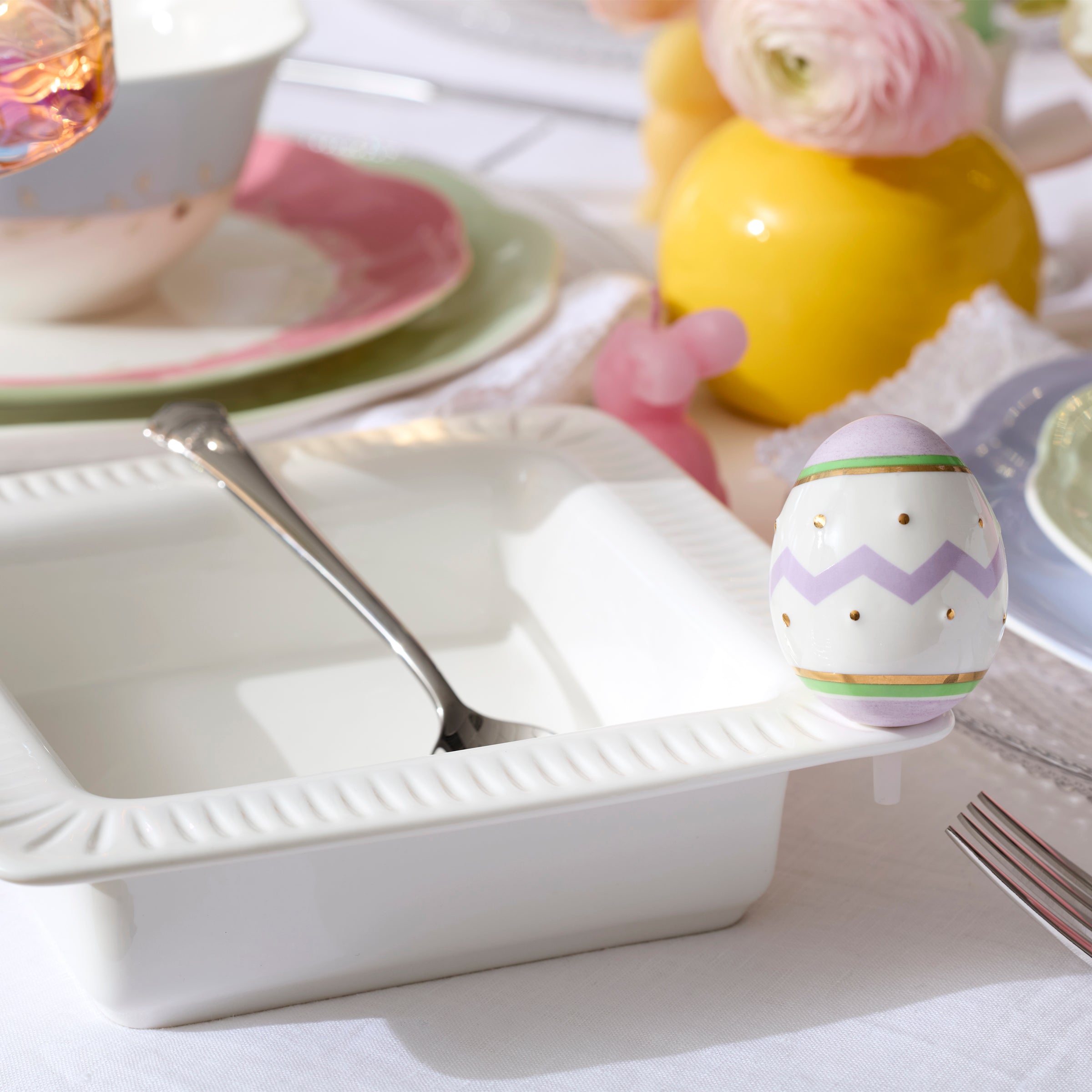 Lenox Premium Profile Poppers Square Bowl & Easter Egg Set - Image 2