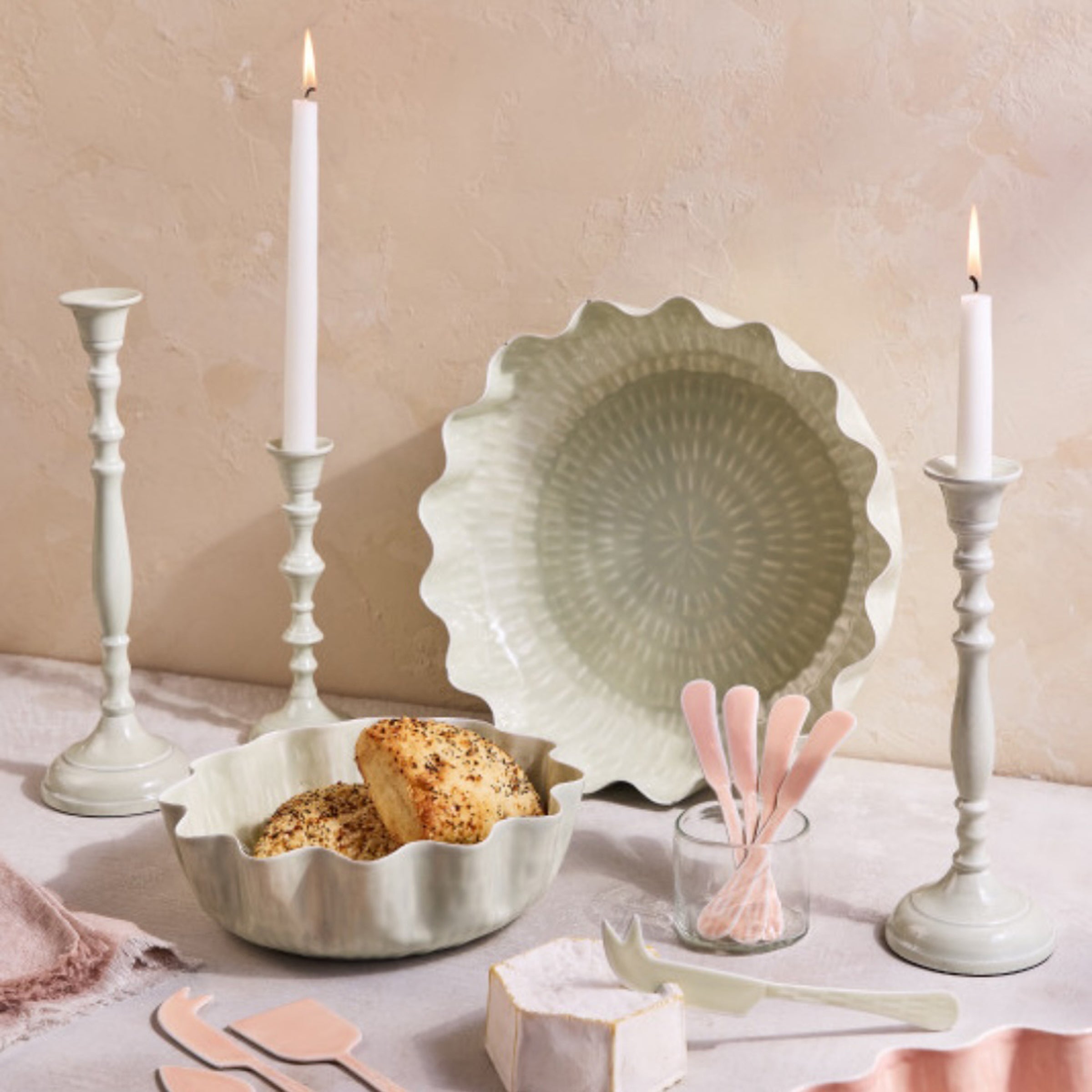 Lenox Premium Nera Light Green Large Candle Holder - Image 2