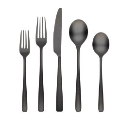Lenox Premium Rise Black Satin 20-Piece Flatware Set