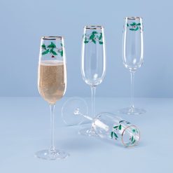 Alternative view of Lenox Premium Holiday Decal Flute Glasses, Set of 4