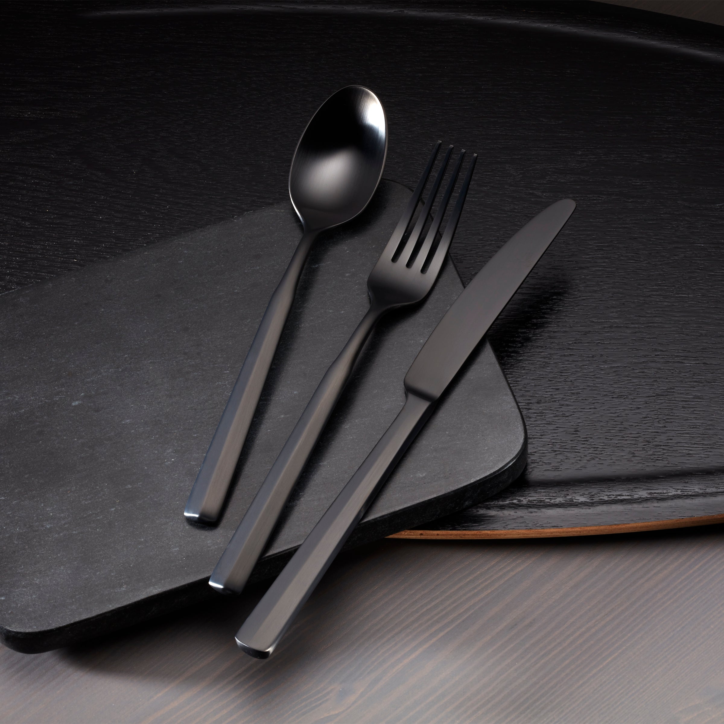 Lenox Premium Ryder Black Satin 20-Piece Flatware Set - Image 4