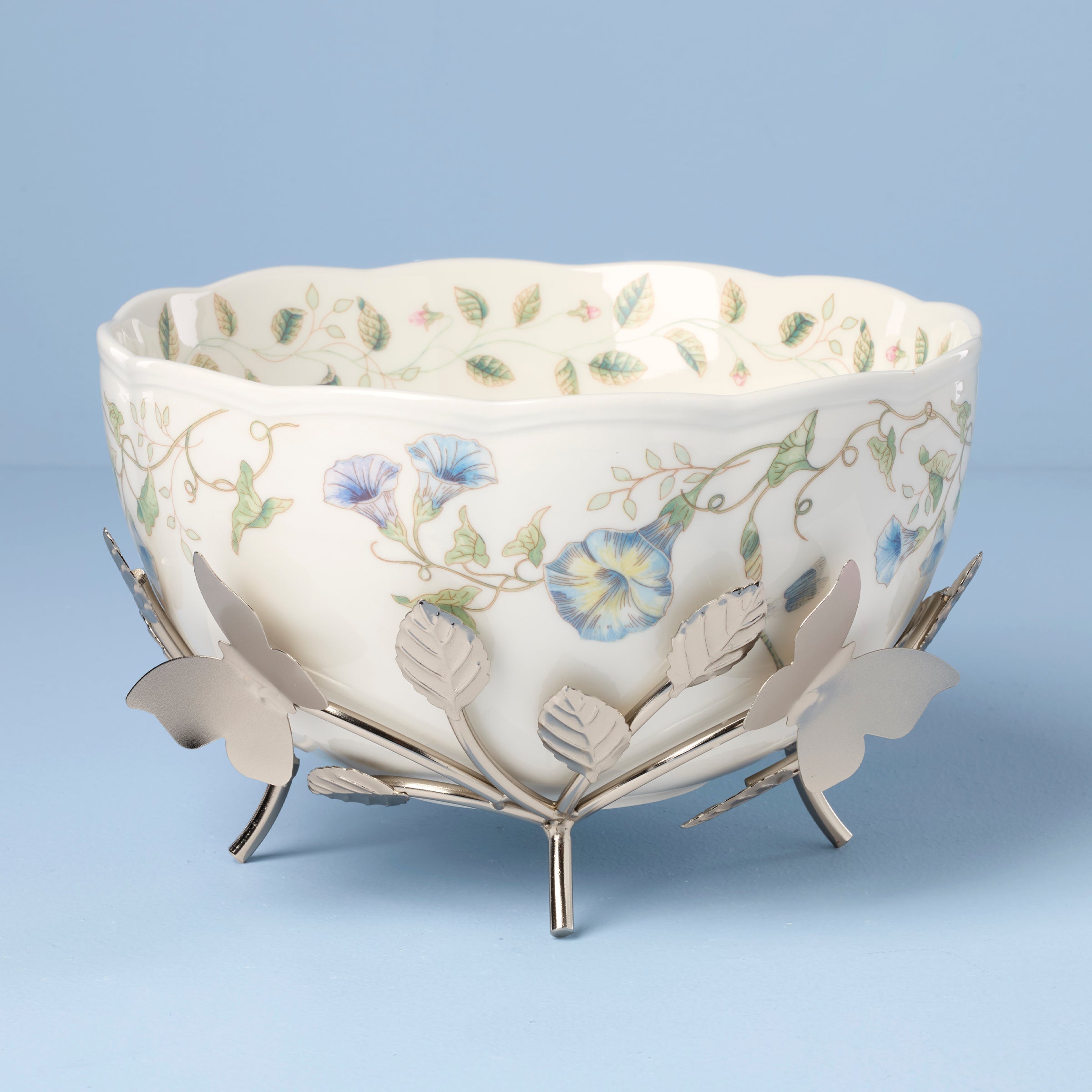 Lenox Premium Butterfly Meadow 25th Anniversary Bowl with Stand