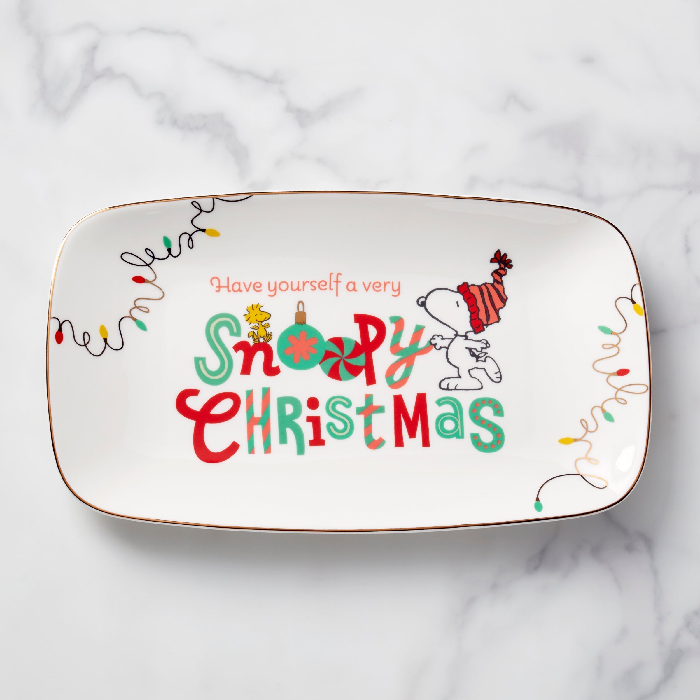 Lenox Premium Snoopy Christmas Hors d'Oeuvre Tray