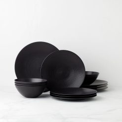 Lenox Premium LX Collective Black 12-Piece Dinnerware Set