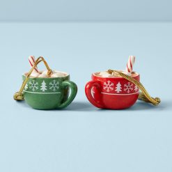 Alternative view of Lenox Premium Personalized Hot Cocoa 2-Piece Ornament Set