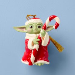 Lenox Premium Grogu with Candy Cane Ornament