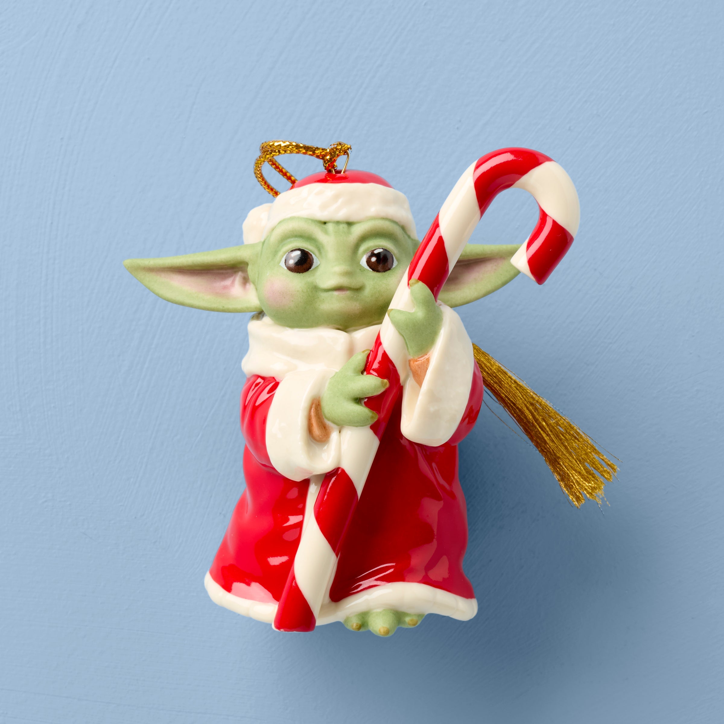 Lenox Premium Grogu with Candy Cane Ornament