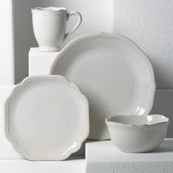 Alternative view of Lenox Premium French Perle Bead White 4-Piece Place Setting