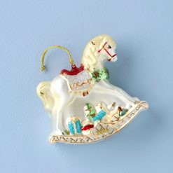 Lenox Premium 2026 Retro Blown Glass Baby's 1st Rocking Horse Ornament