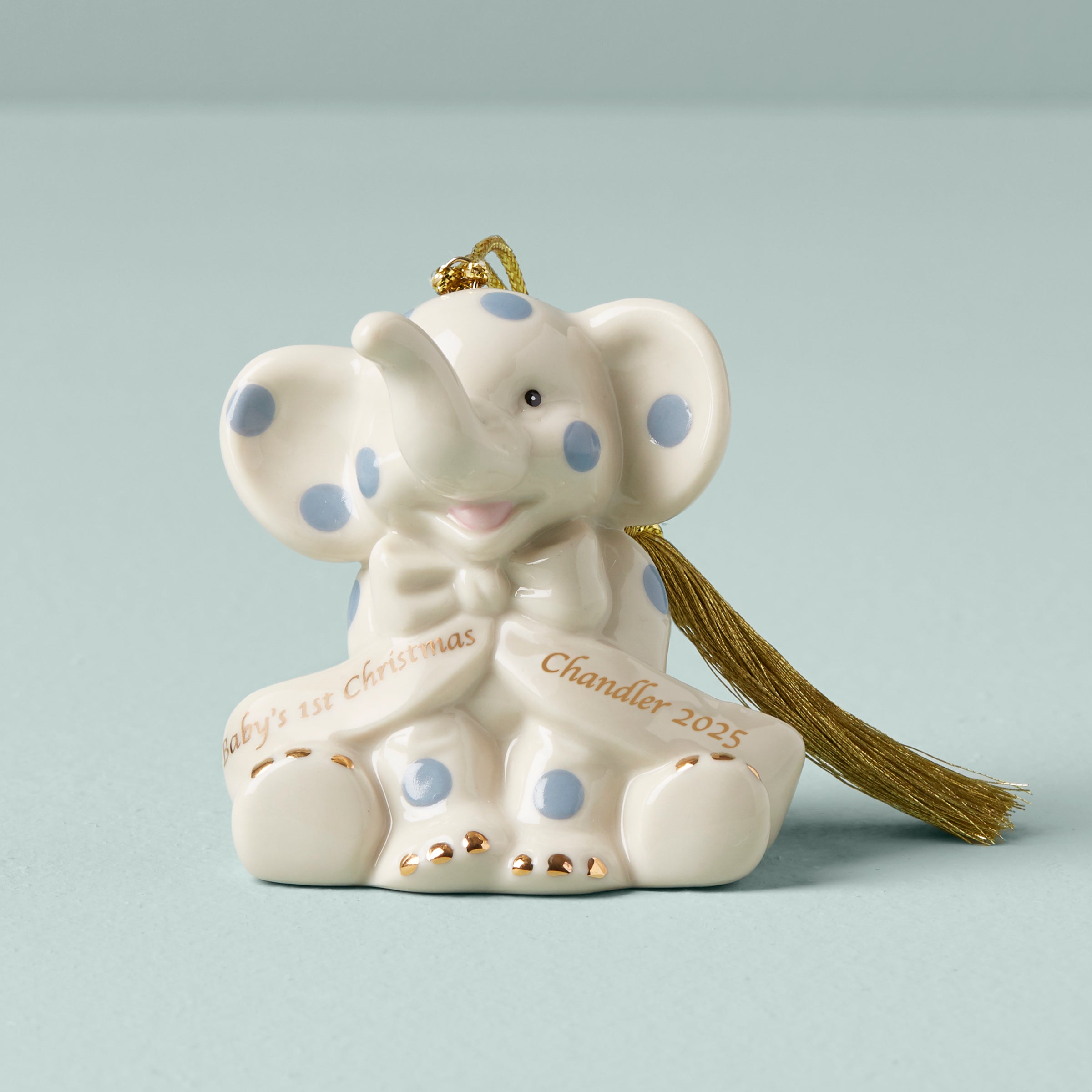 Lenox Premium Personalized Blue Elephant Ornament