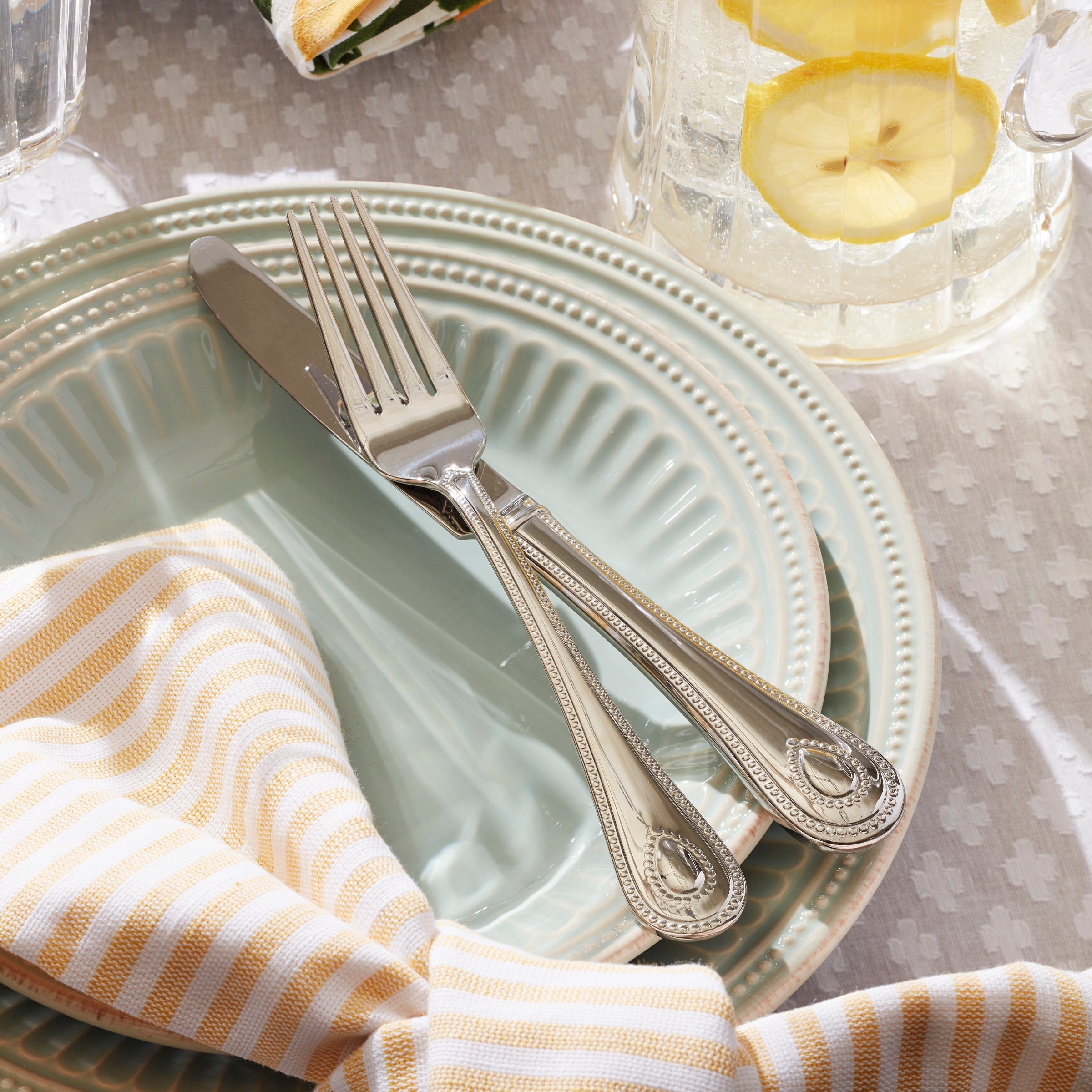 Lenox Premium French Perle Groove Ice Blue 4-Piece Place Setting - Image 2