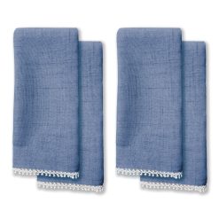 Alternative view of Lenox Premium French Perle Periwinkle 19x19 Napkins, Set of 4