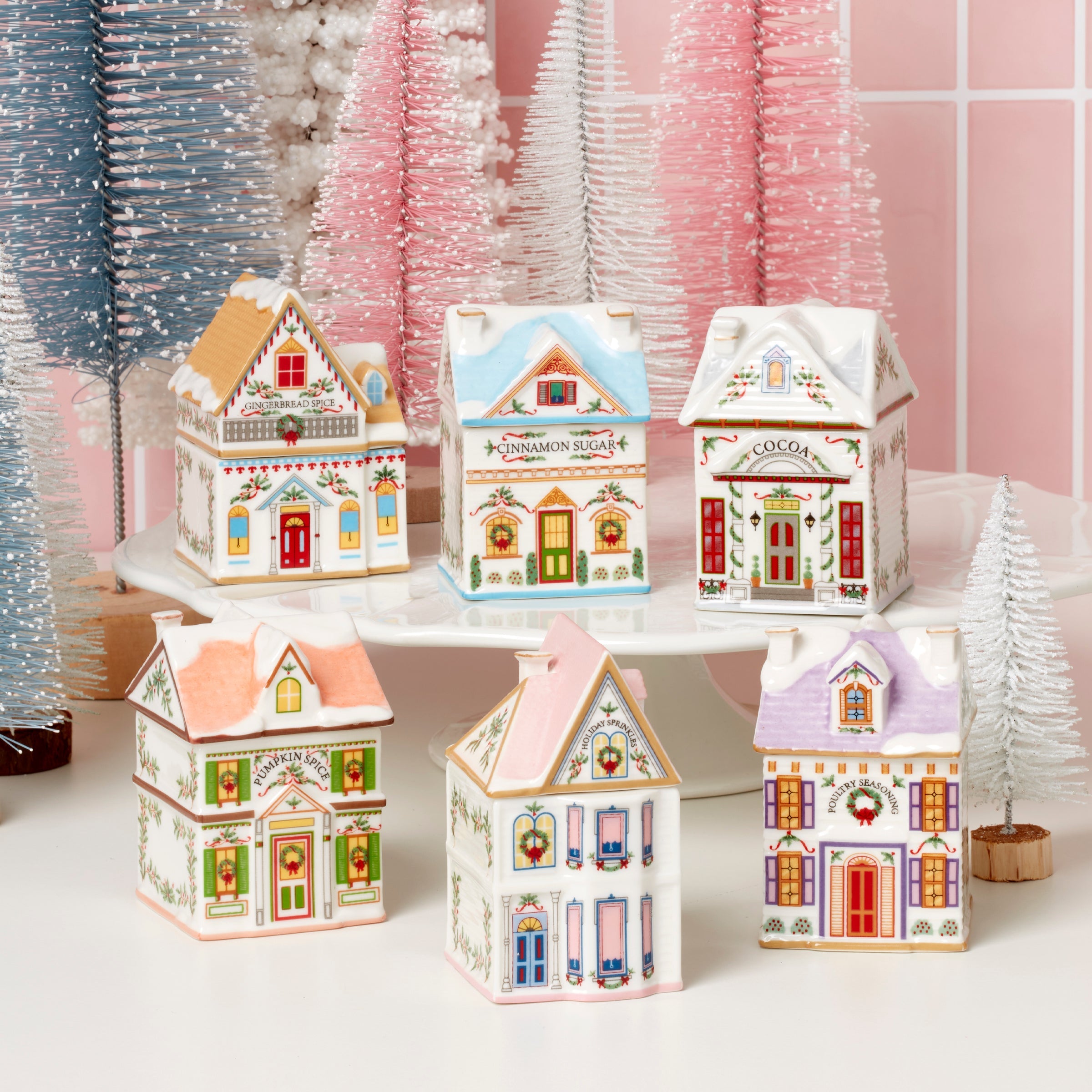 Lenox Premium Lenox Spice Village 6-Piece Christmas Spice Jar Set - Image 3
