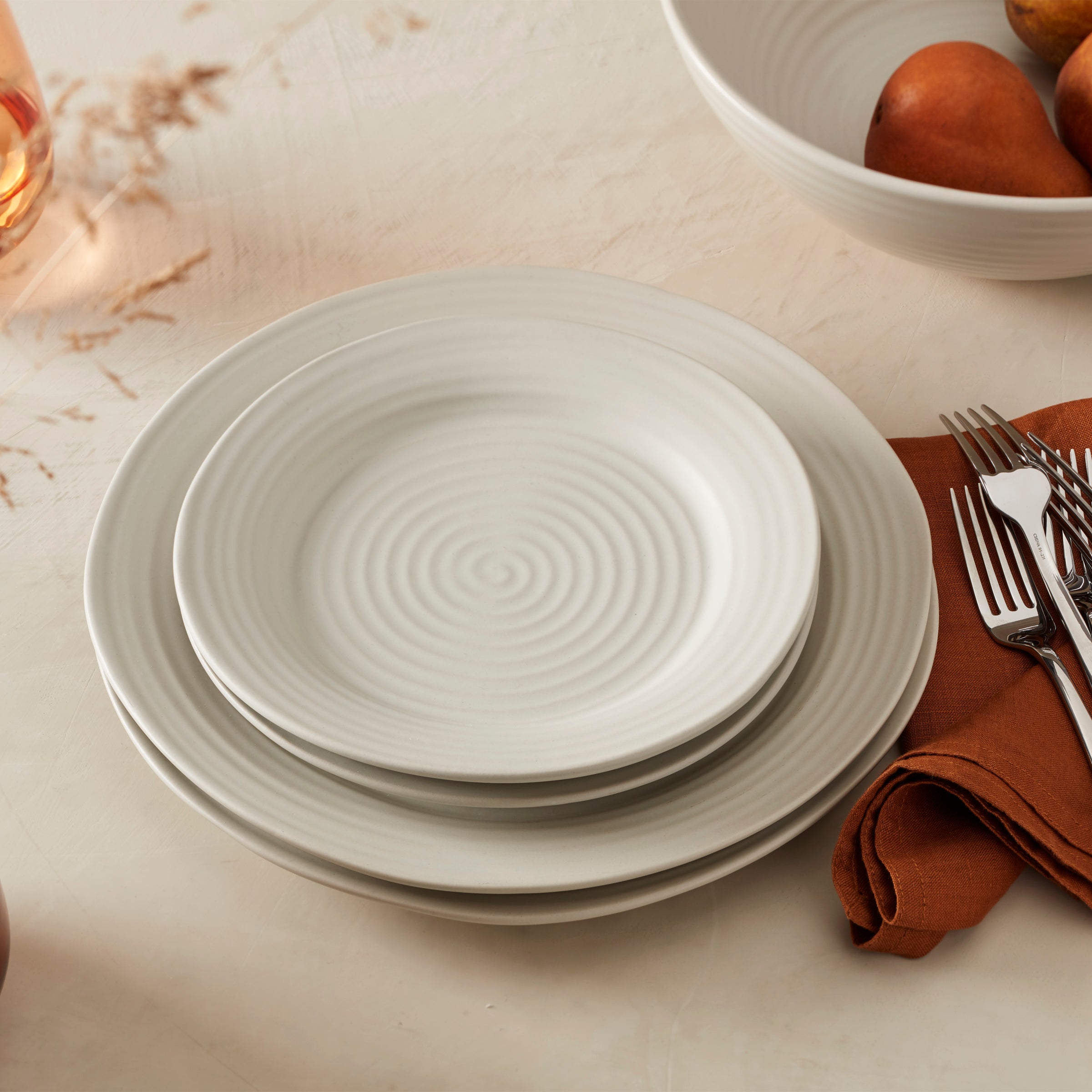 Lenox Premium Ridge White 12-Piece Dinnerware Set - Image 13