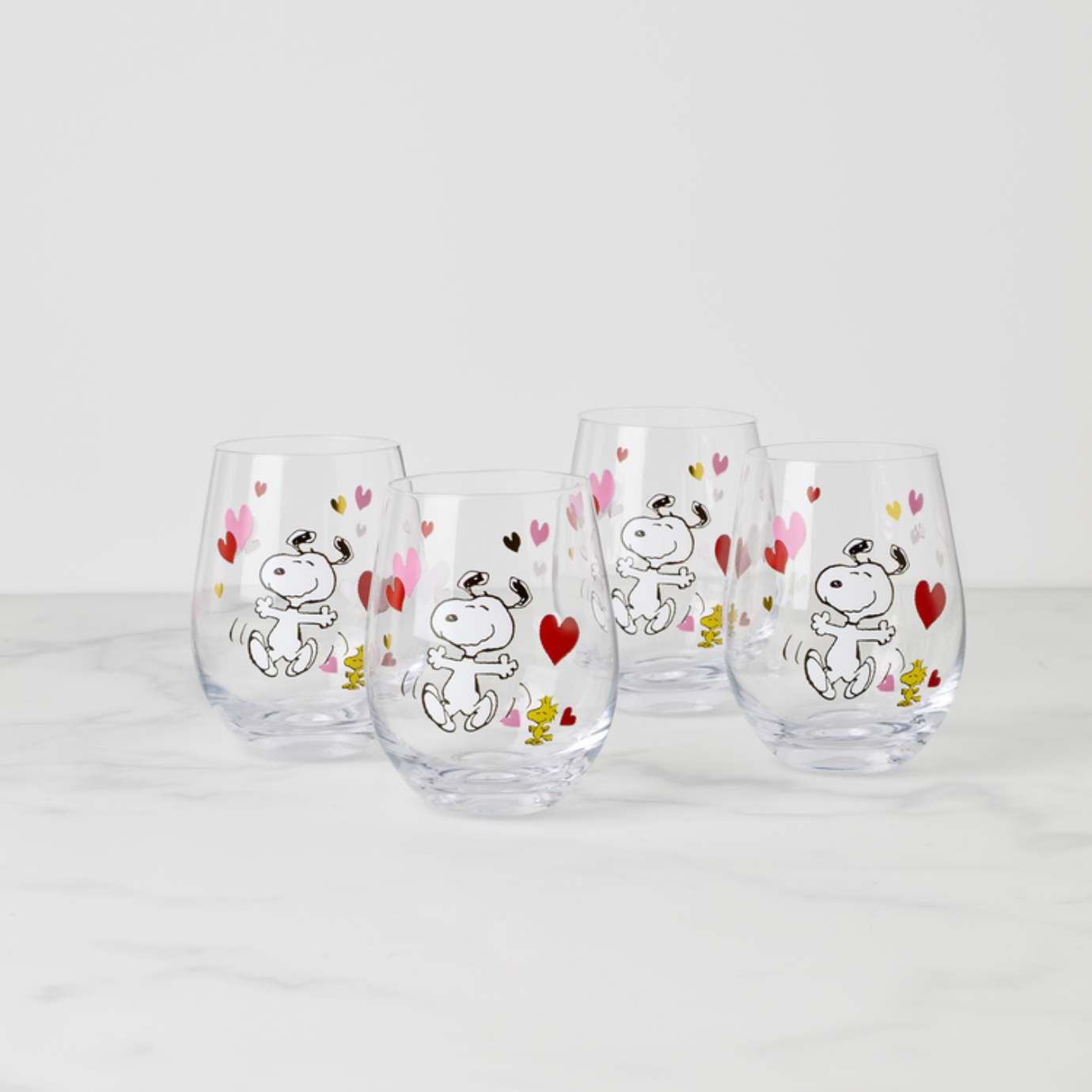 Lenox Premium Snoopy Valentine's Day Tumblers, Set of 4