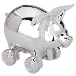 Lenox Premium Piggy with Wheels Silverplate Bank