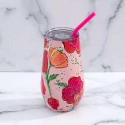 Alternative view of Lenox Premium Floral Wine Tumbler With Straw, Set of 12
