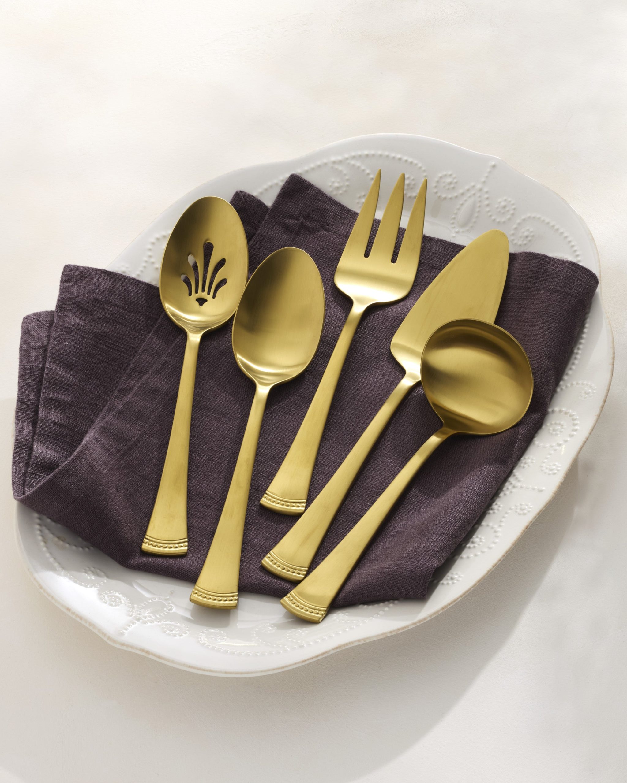 Lenox Premium Portola Gold Satin 5-Piece Hostess Set - Image 4