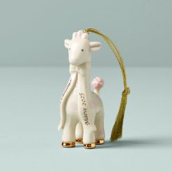 Lenox Premium Personalized Baby's Pink Giraffe Ornament