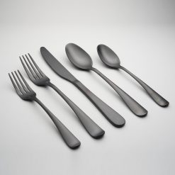 Lenox Premium Rhiannon Black Satin 20-Piece Flatware Set