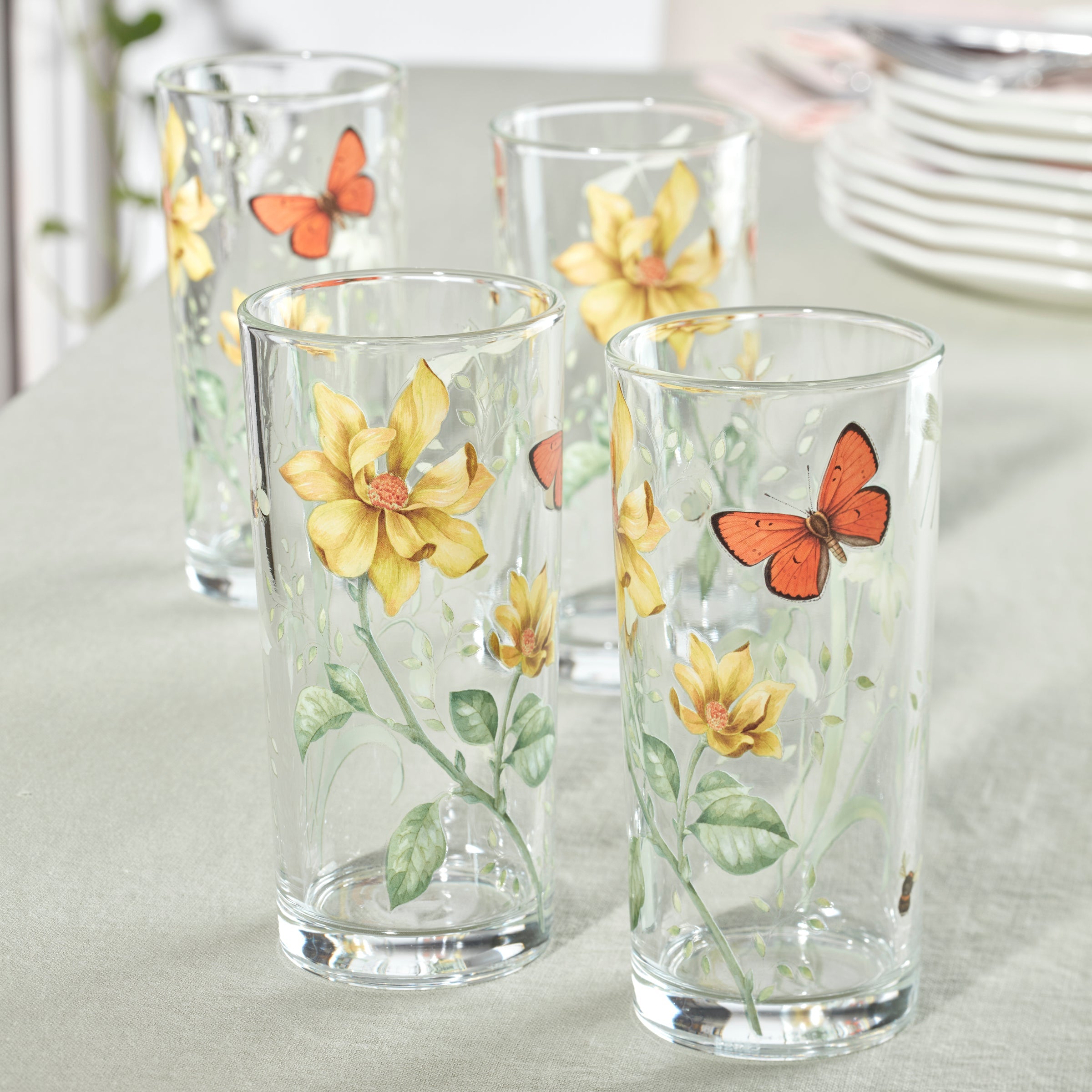 Lenox Premium Butterfly Meadow Decal Highball, Set of 4 - Image 2