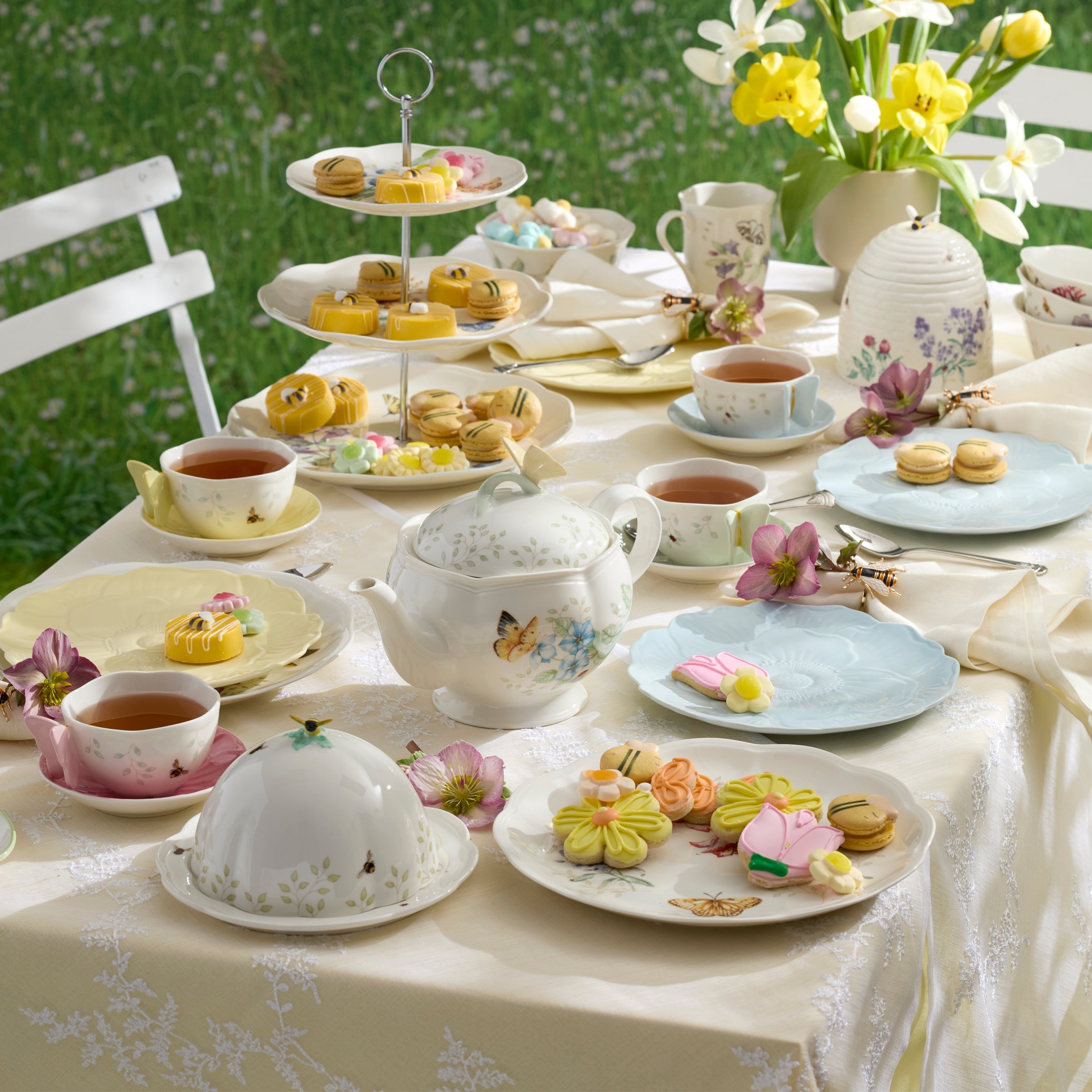 Lenox Premium Butterfly Meadow Floral Yellow Accent Plates, Set of 4 - Image 4