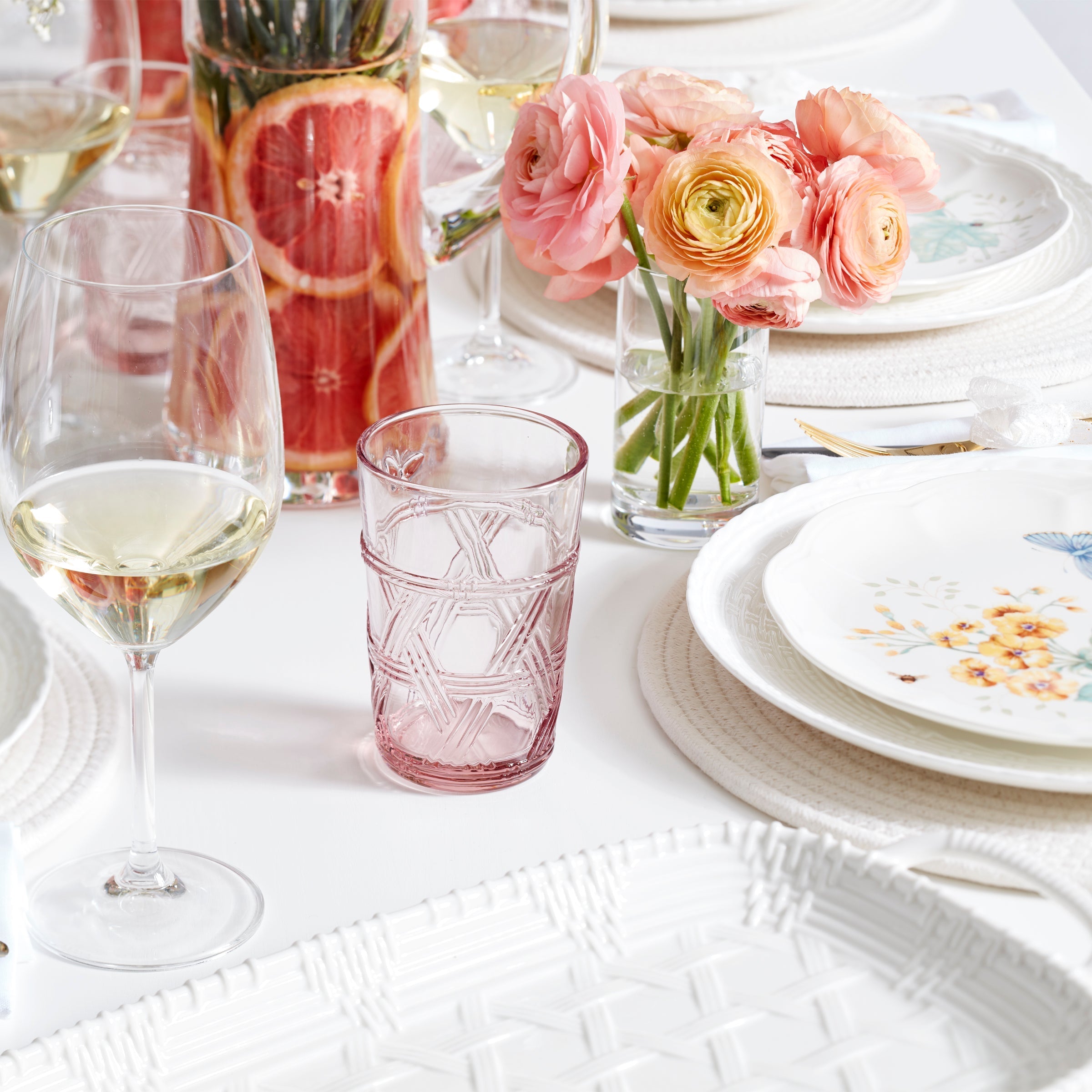 Lenox Premium Butterfly Meadow Pink Tall Glasses, Set of 4 - Image 3