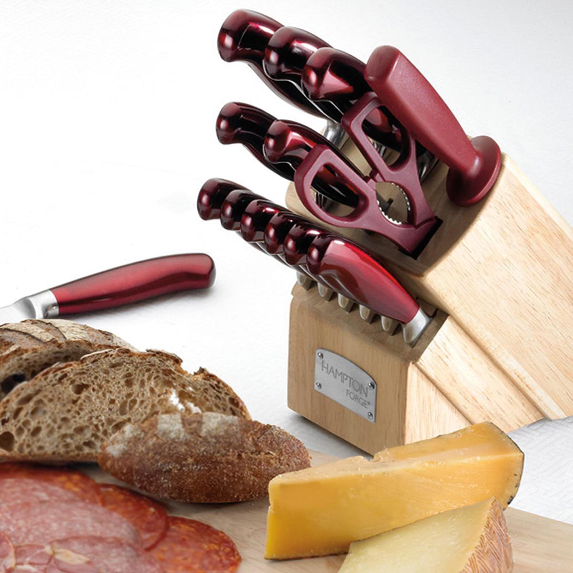 Lenox Premium Argentum Red 14-Piece Cutlery Block Set - Image 4