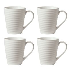 Lenox Premium Ridge White Mugs, Set of 4