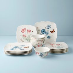 Lenox Premium Butterfly Meadow Square 18-Piece Dinnerware Set