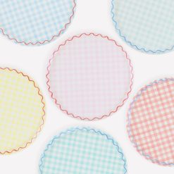Lenox Premium Gingham Reusable Large Plates, Set of 6