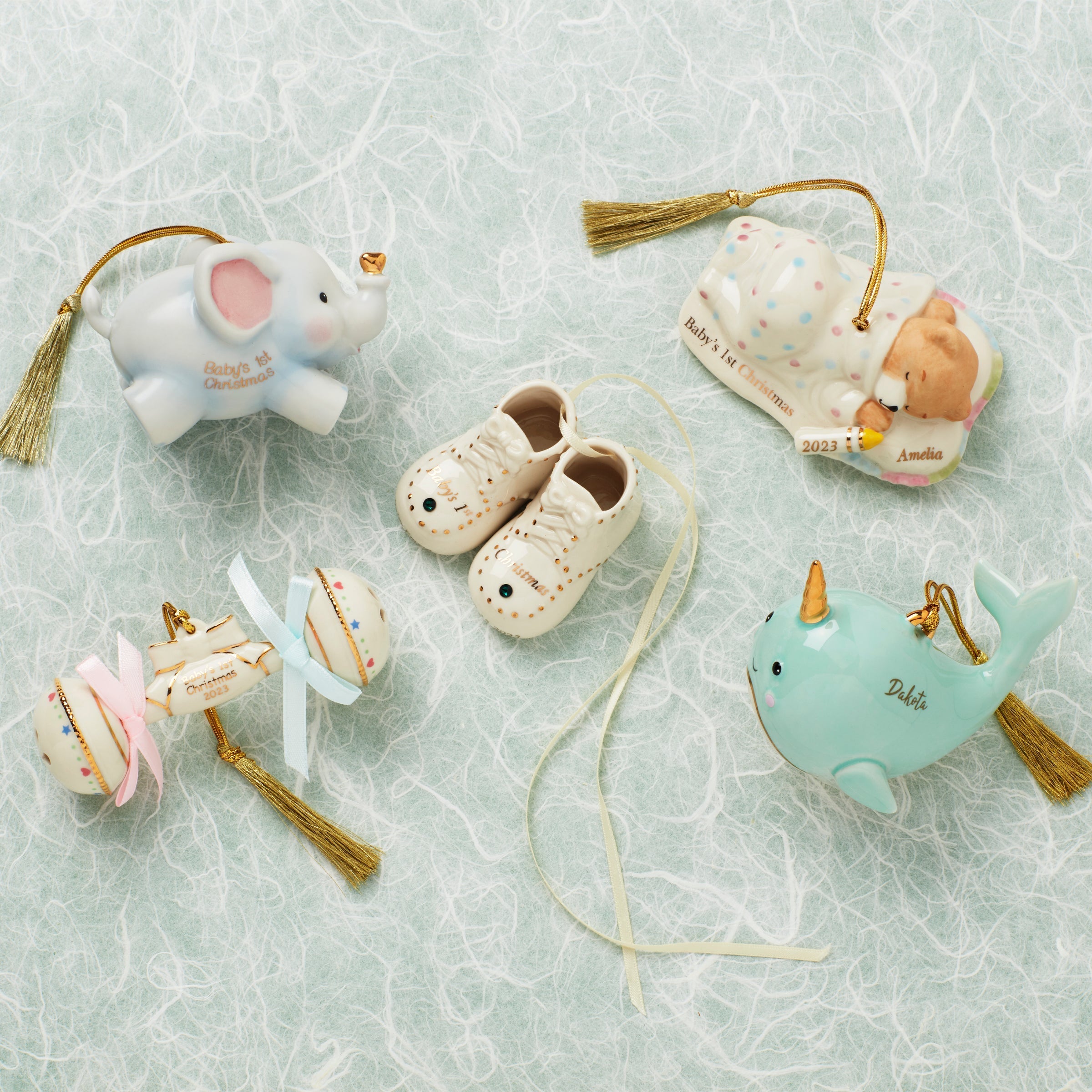 Lenox Premium Personalized Baby's First Steps Ornament - Image 2