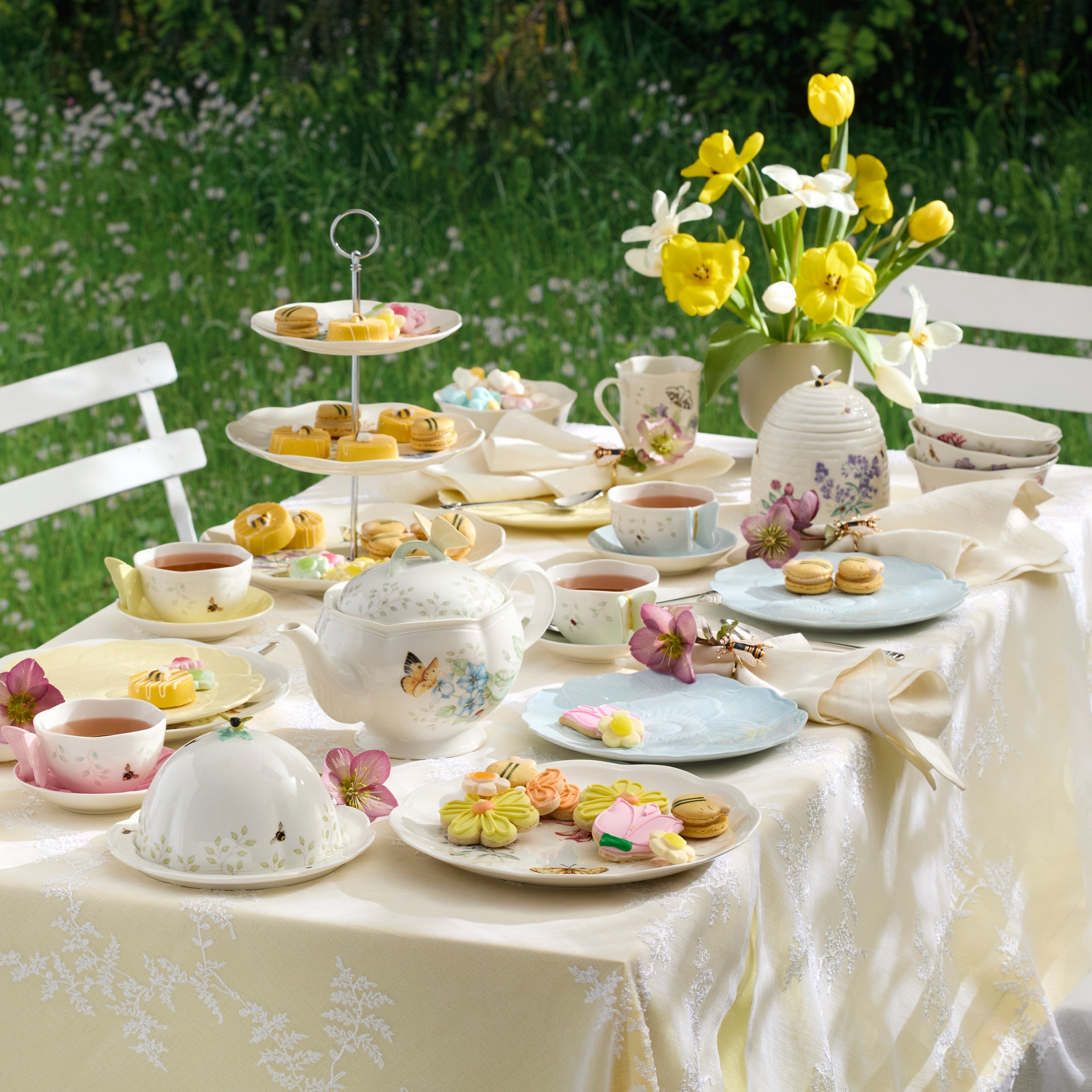 Lenox Premium Butterfly Meadow Floral Yellow Accent Plates, Set of 4 - Image 3